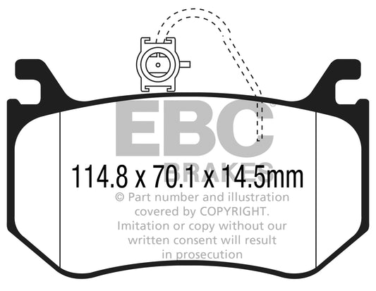 ALFA ROMEO Giulia 952 GTA 2020-2022 540 hp Ebc brakes Yellow rear brake pads