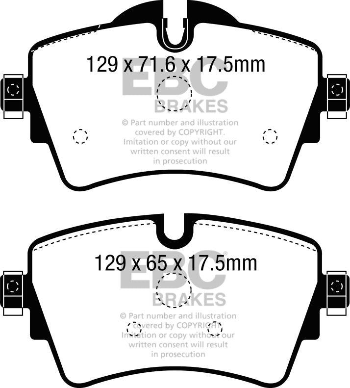 Mini Hatch 3rd Gen F55 Cooper S 2014-2021 192 hp Ebc brakes Yellow front brake pads DP42227R