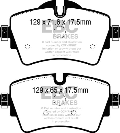 Mini Hatch 3rd Gen F55 Cooper S 2014-2021 192 hp Ebc brakes Yellow front brake pads DP42227R