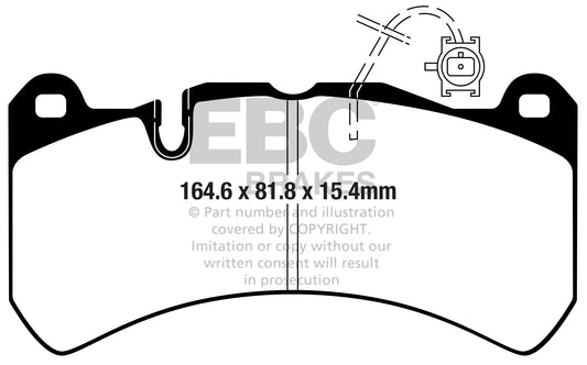 ALFA ROMEO Giulia 952 GTA 2020-2022 540 hp Ebc brakes Yellow front brake pads DP42354R