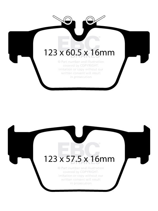 Mini Clubman F54 JCW GP 2019-2024 306 PS Ebc-Bremsen Gelbe Bremsbeläge hinten
