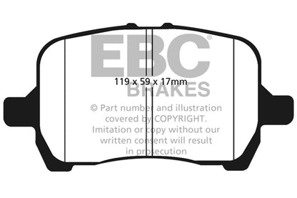 OPEL GT 2.0 Turbo Petrol 2006-2010 Ebc brakes Yellow front brake pads