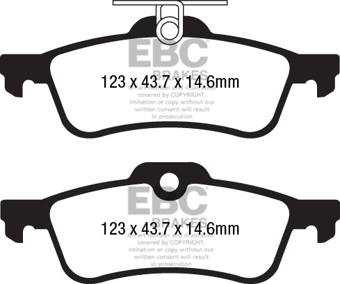 HONDA Civic FK2 Type R 2015-2017 310 PS Ebc-Bremsen Gelbe Bremsbeläge hinten