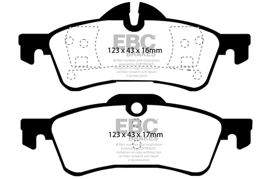 Mini Clubman R55 Works 2008-2015 EBC-Bremsen Gelbe Bremsbeläge hinten