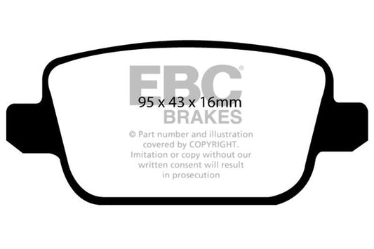 FORD Focus Mk2 RS 2.5 2009-2011 305 PS EBC-Bremsen Gelbe Bremsbeläge hinten