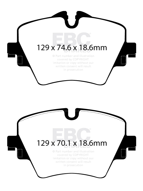 Mini Clubman F54 Cooper S 2021-2024 178 PS Ebc-Bremsen Gelbe Bremsbeläge vorne