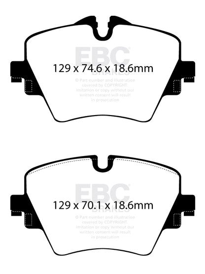 Mini Clubman F54 Cooper S 2021-2024 178 PS Ebc-Bremsen Gelbe Bremsbeläge vorne