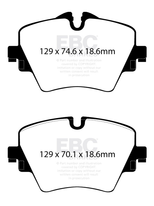 Mini Clubman F54 Cooper S 2021-2024 178 PS Ebc-Bremsen Gelbe Bremsbeläge vorne