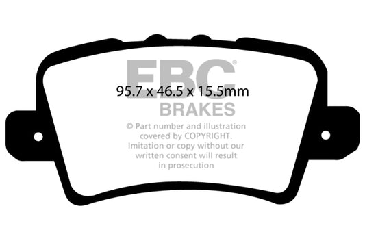 HONDA Civic FN2 Type R 2007-2011 201 PS Ebc-Bremsen Gelbe Bremsbeläge hinten