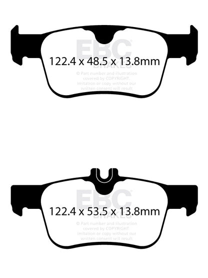 HONDA Civic FL5 Type R 2022- 330 hp Ebc brakes Yellow rear brake pads
