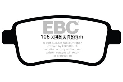 Mini Clubman F54 JCW 2016-2024 231 PS EBC-Bremsen Gelbe Bremsbeläge hinten