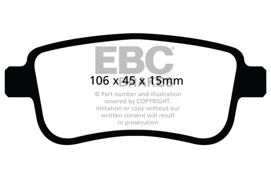 Mini Clubman F54 JCW 2016-2024 231 PS EBC-Bremsen Gelbe Bremsbeläge hinten