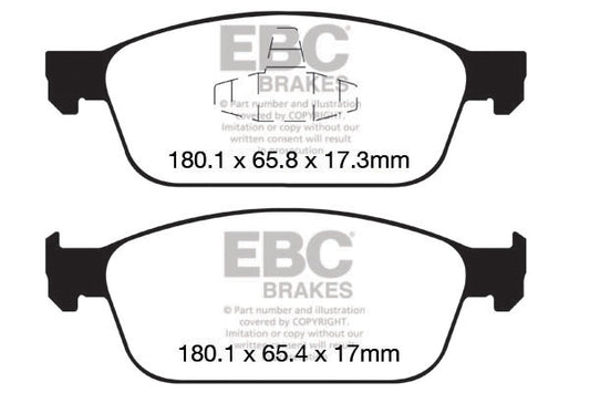 FORD Focus Mk3 ST 2.0 250 PS EBC-Bremsen Gelbe Bremsbeläge vorne
