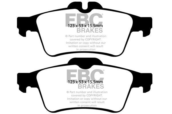 RENAULT Megane Hatch Mk2 RS Cup 2.0 2005-2009 225 CV Pastiglie freno posteriori Ebc Yellow ( ATE ) DP41749R