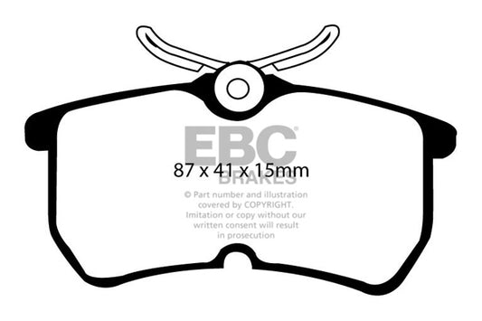 FORD Fiesta Mk6 ST150 2004-2008 150 PS EBC-Bremsen Gelbe Bremsbeläge hinten