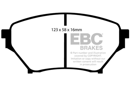 MAZDA MX5 Mk2 NB 1.8 2001-2005 (Bremsscheibe 269 mm) EBC Brakes Gelbe Bremsbeläge vorne