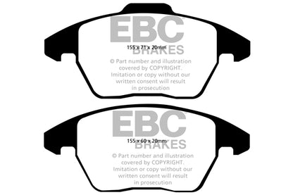 Mini Clubman F54 JCW 2016-2024 231 PS Ebc-Bremsen Gelbe Bremsbeläge vorne