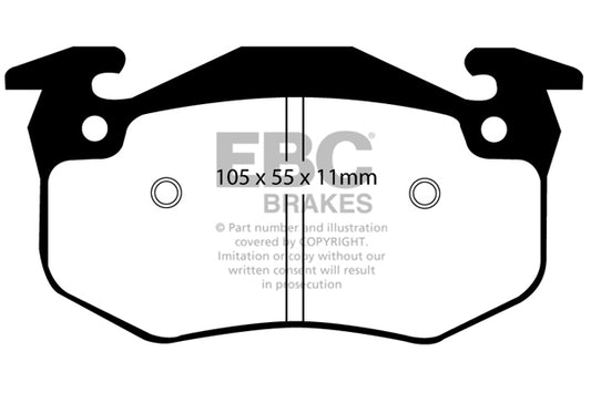 Mini Clubman F54 JCW 2016-2024 231 PS EBC-Bremsen Gelbe Bremsbeläge hinten
