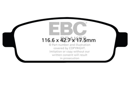OPEL Astra J OPC 2012-2015 276 CV Freni EBC Pastiglie freno posteriori gialle