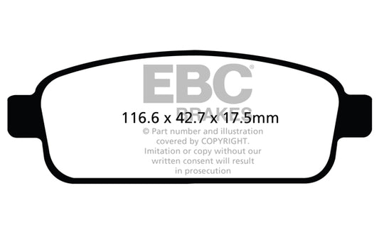 Mini Clubman F54 JCW 2016-2024 231 PS EBC-Bremsen Gelbe Bremsbeläge hinten