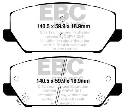 HYUNDAI i30 N PD 2021- 280 hp (Performance Package) Ebc brakes Yellow front brake pads DP42343R