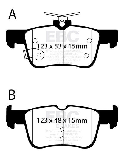 FORD Focus Mk4 ST 2.3 280 hp Ebc brakes Yellow rear brake pads