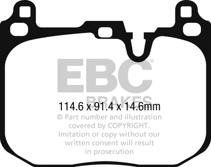 Mini Hatch 3rd Gen F55 Works 231 hp Ebc brakes Yellow front brake pads DP42271R