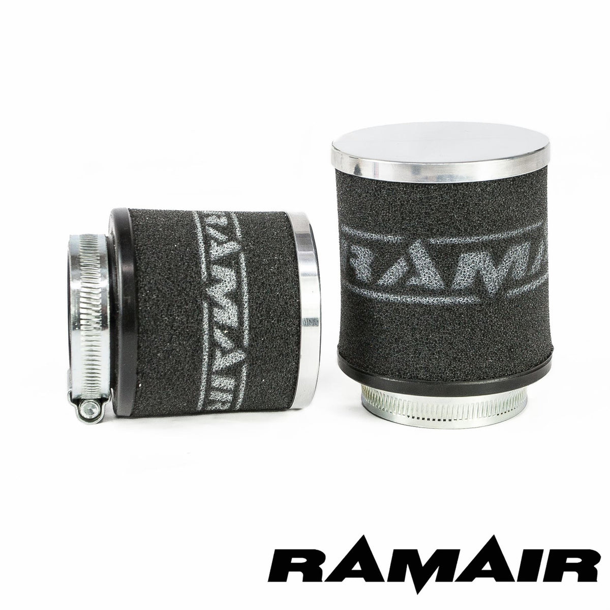 Ramair Chrome Cap Motorcycle Pod Foam Air Filter - 1 piece - 28mm