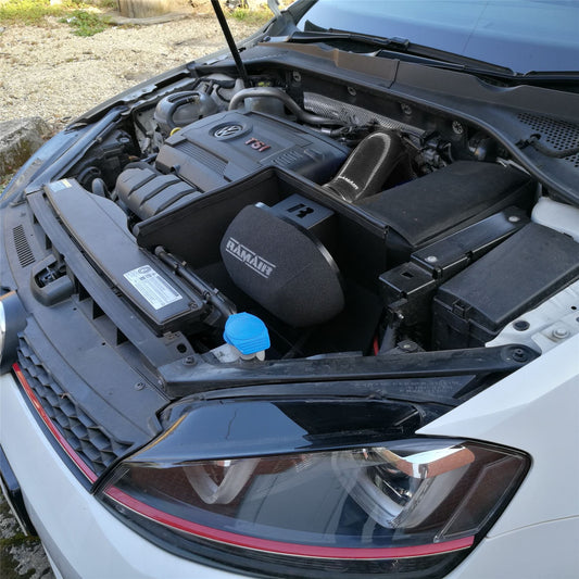 Ramair Black Ramair Heat Shield Intake Kit Turbo Elbow Included Blue Intake Hose VW MK7 Golf GTI & R, Audi A3, S3 8V, Seat Leon Cupra 280 & Skoda Octavia RS