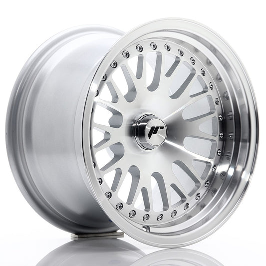 Japan Racing JR10 Alloy Wheel 15" x 9" ET0, 1, 2, 3, 4, 5, 6, 7, 8, 9, 10, 11, 12, 13, 14, 15, 16, 17, 18, 19, 20 3x112, 4x100, 4x108, 4x110, 4x114.3, 5x100, 5x105, 5x108, 5x110, 5x112, 5x114.3, 5x115, 5x118, 5x120 - Silver