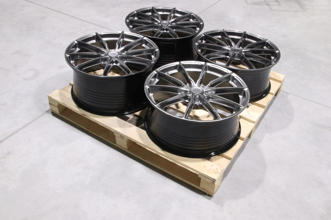 Japan Racing Complete Sets Alloy Wheel 21" x 9";10" ET40, 41 5x108 - Hyper Black