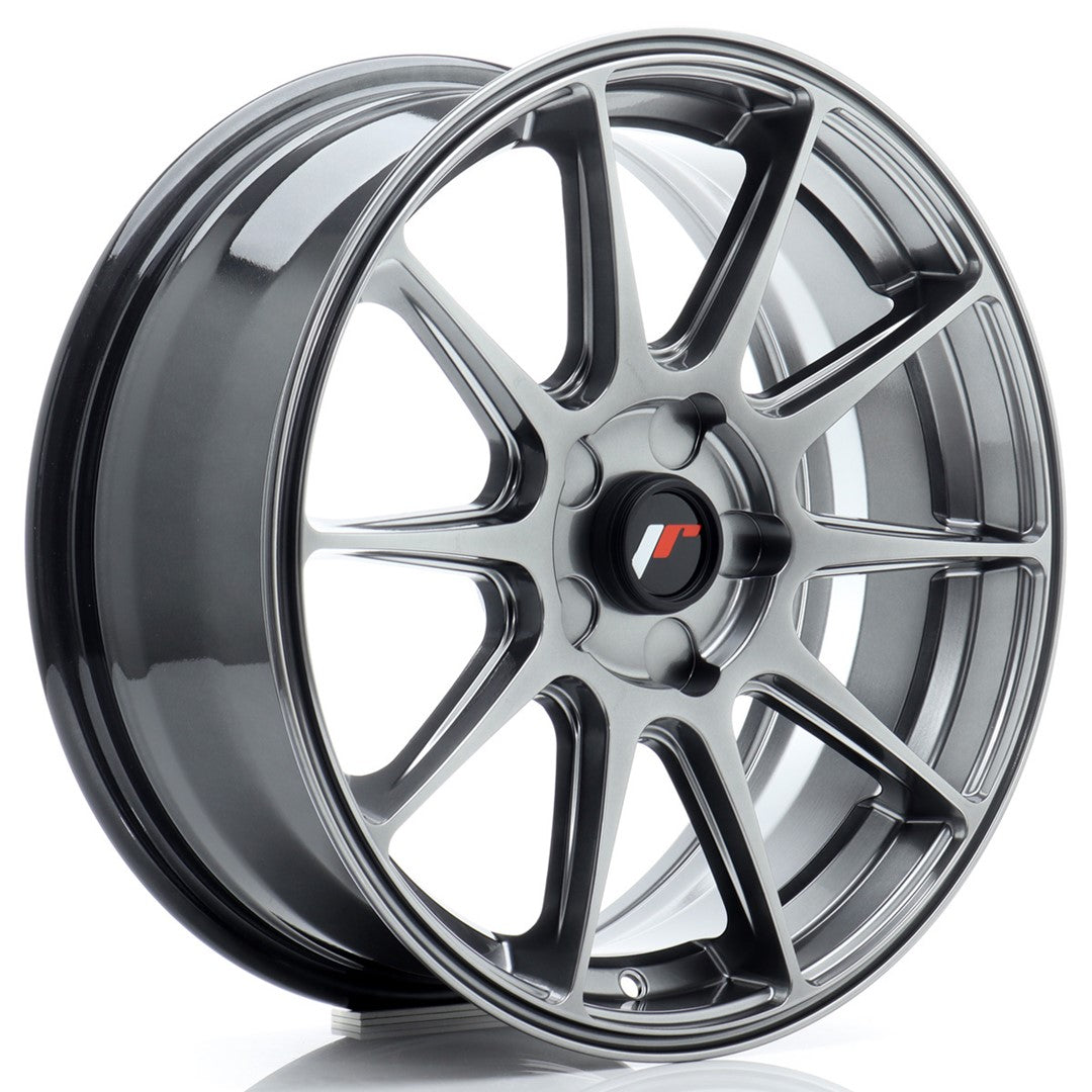 Japan Racing JR11 Alloy Wheel 17" x 7" ET20, 21, 22, 23, 24, 25, 26, 27, 28, 29, 30, 31, 32, 33, 34, 35, 36, 37, 38 5x98, 5x100, 5x105, 5x108, 5x110, 5x112, 5x114.3 - Hyper Black