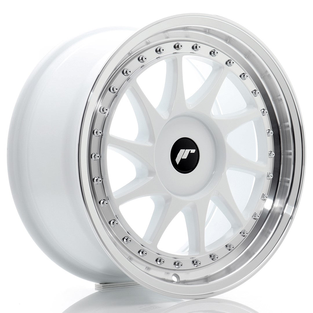 Japan Racing JR26 Alloy Wheel 17" x 8" ET20, 21, 22, 23, 24, 25, 26, 27, 28, 29, 30, 31, 32, 33, 34, 35 3x112, 4x100, 4x108, 4x110, 4x114.3, 5x100, 5x105, 5x108, 5x110, 5x112, 5x114.3, 5x115, 5x118, 5x120 - White