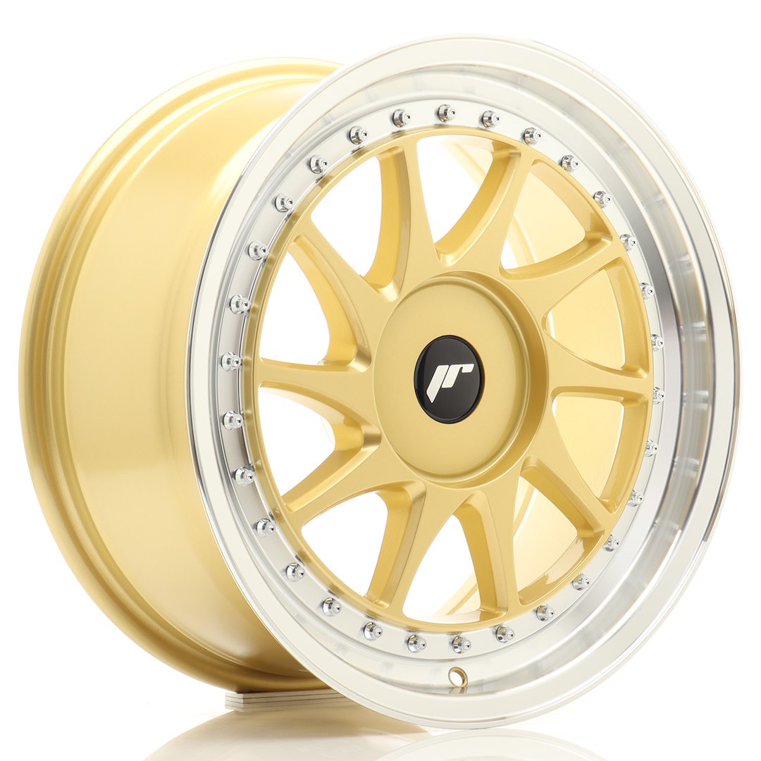 Japan Racing JR26 Alloy Wheel 17" x 8" ET20, 21, 22, 23, 24, 25, 26, 27, 28, 29, 30, 31, 32, 33, 34, 35 3x112, 4x100, 4x108, 4x110, 4x114.3, 5x100, 5x105, 5x108, 5x110, 5x112, 5x114.3, 5x115, 5x118, 5x120 - Gold