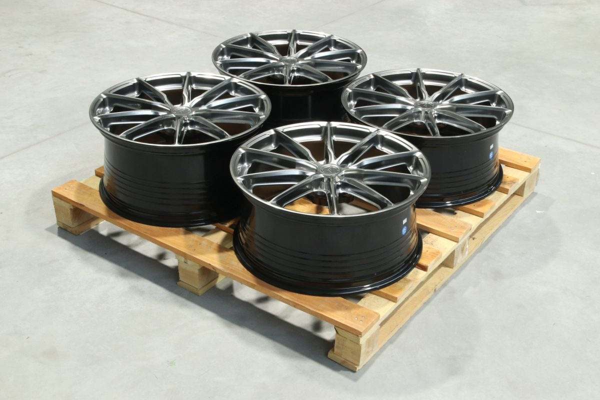 Japan Racing Complete Sets Alloy Wheel 21" x 10";9" ET38, 44 5x108 - Hyper Black