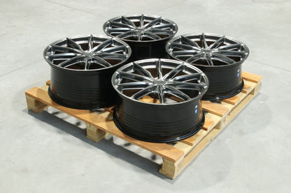 Japan Racing Complete Sets Alloy Wheel 21" x 10";9" ET38, 44 5x108 - Hyper Black