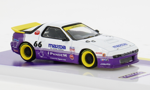 Tarmac Works 1/64 - Pandem Mazda RX-7 FC3S | White / Purple