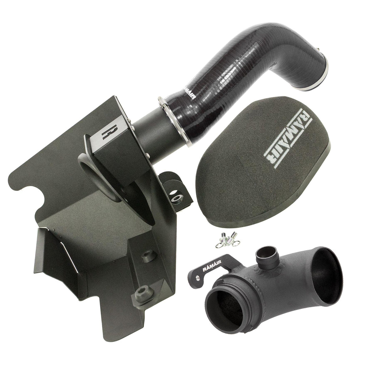 Ramair Black Ramair Heat Shield Intake Kit Turbo Elbow Included Blue Intake Hose VW MK7 Golf GTI & R, Audi A3, S3 8V, Seat Leon Cupra 280 & Skoda Octavia RS