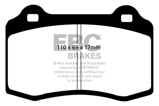 FORD Focus Mk1 RS 2002-2005 215 PS EBC-Bremsen Gelbe Bremsbeläge vorne