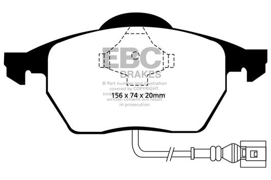 AUDI S3 8L 225 PS Ebc-Bremsen Gelbe Bremsbeläge vorne