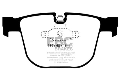 BMW M6 E64 Ebc brakes Yellow rear brake pads