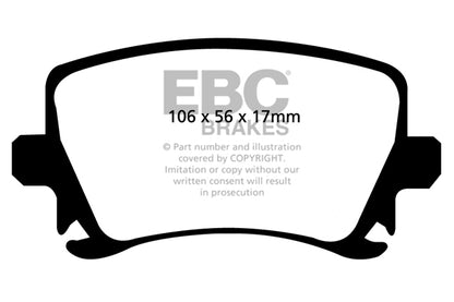 AUDI S3 8P PR-1LK Ebc brakes Yellow rear brake pads DP41518R