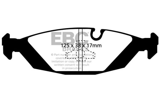 BMW M5 E28 3.5 85-88 286 PS EBC Bremsen Gelbe Bremsbeläge hinten