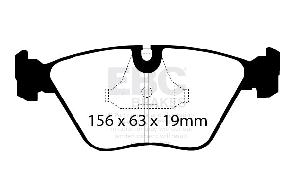BMW M3 E36 3.2 96-20 EBC Bremsen Gelbe Bremsbeläge vorne