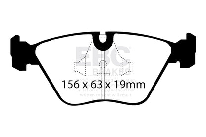 BMW M3 E36 3.2 96-20 EBC Bremsen Gelbe Bremsbeläge vorne