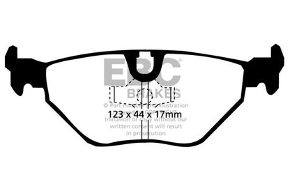 BMW M3 E30 2.3 86-88 EBC Bremsen Gelbe Bremsbeläge hinten
