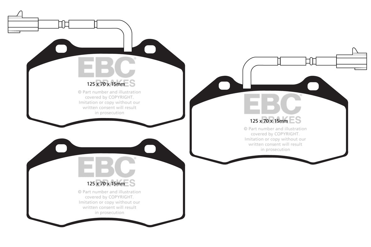 ABARTH 595 EsseEsse 2021- 180 hp Ebc brakes Yellow front brake pads