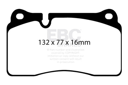 SEAT Leon 5F Cupra 2014-2016 280 hp Ebc brakes Yellow front brake pads ( 370 mm ) DP42070R