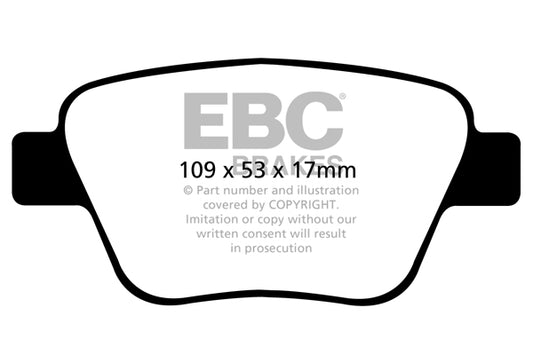 AUDI S1 8X 230 PS (112 mm Lochkreis) EBC-Bremsen Gelbe Bremsbeläge hinten