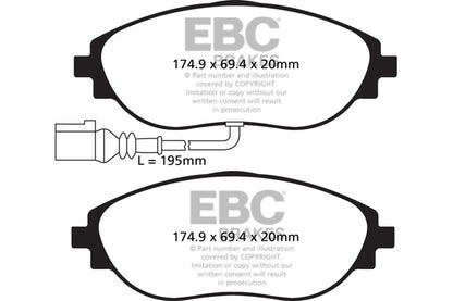 AUDI S3 8Y Ebc brakes Gelbe Bremsbeläge vorne